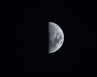 Click to view larger astrophoto. First Quarter Moon