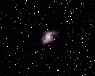 Click to view larger astrophoto. M1 Crab Nebula