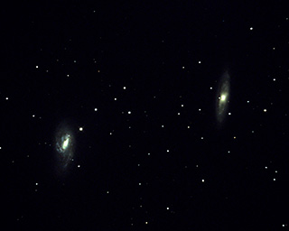Click to view larger astrophoto. M66 and M65