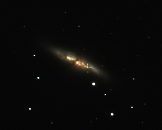 Click to view larger astrophoto. SN in M82