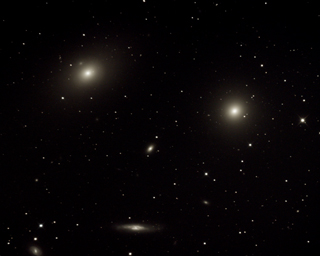 Click to view larger astrophoto. M86 and M84